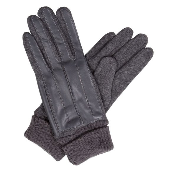 JANICE Accessories - WOMENS SOLID DARK GRAY FAUX LEATHER SCREEN-TOUCH GLOVES - NWT - OS